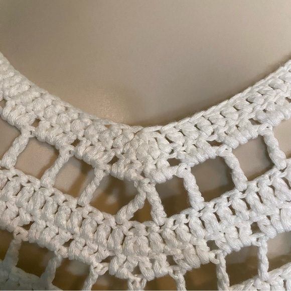 Crotchet Knit Cream Boho Festival Tank Top Size Small S - Picture 7 of 15